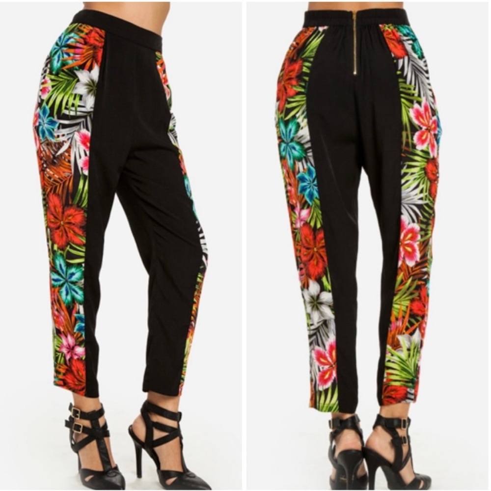 🌸LINE & DOT* NWT Tropical Silk Blend Crop Pants